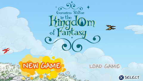 Geronimo Stilton in the Kingdom of Fantasy title screen for PSP